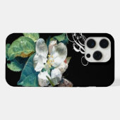 VLINDER OP DE WITTE BLOEM, FLORALE MONOGRAAF iPhone HOESJE (Achterkant horizontaal)