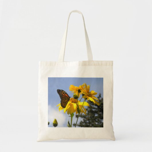 Vlinder op de Zonnebloem Tote Bag (Voorkant)