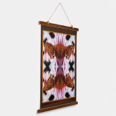 Vlinder op echinacea bloem Abstract Hangend Wandkleed (Gebogen)