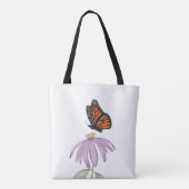 Vlinder op Echinacea Bloem All-Over-Print Tote Tas (Achterkant)