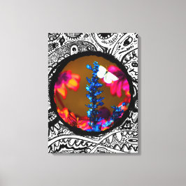 Vlinder op een Bloem Canvas Afdruk