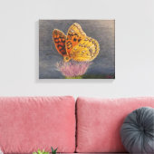 Vlinder op een Distel Canvas Afdruk (Insitu (Woonkamer))