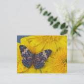 Vlinder op een Gele Bloem Briefkaart (Staand voorkant)