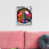 Vlinder op een Kleurrijke Bloem Kunst Canvas Afdruk (Insitu (Woonkamer))