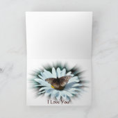 Vlinder op een madeliefje kaart (Binnen)