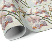 Vlinder op een orchidee-impressionistische schilde cadeaupapier (Rol Hoek)
