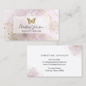 vlinder op FAUX glitter waterverf Visitekaartje (Voorkant / Achterkant)