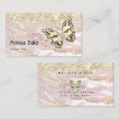 Vlinder op faux gouden sprankeling visitekaartje (Voorkant / Achterkant)