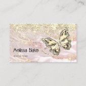 Vlinder op faux gouden sprankeling visitekaartje (Voorkant)