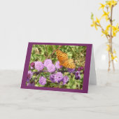 Vlinder op Gayfeather Blank Note Kaart (Gele Bloem)