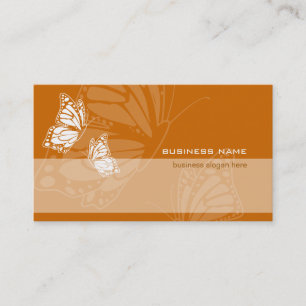 Vlinder op Gebrande Oranje Elegante Moderne Visitekaartje