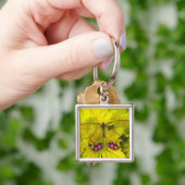 Vlinder op geel sleutelhanger (Hand)