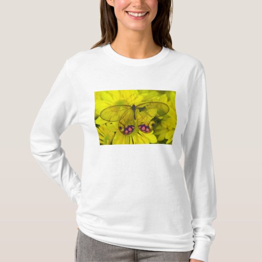Vlinder op geel t-shirt (Voorkant)