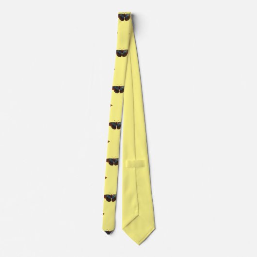 Vlinder op gele achtergrond stropdas (Achterkant)