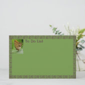 Vlinder op groen briefpapier (Staand voorkant)