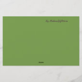 Vlinder op groen briefpapier (Achterkant)