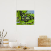 Vlinder op Groen Poster (Keuken)