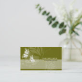 Vlinder op Groene Elegante Moderne Eenvoudig van Visitekaartje (Staand voorkant)