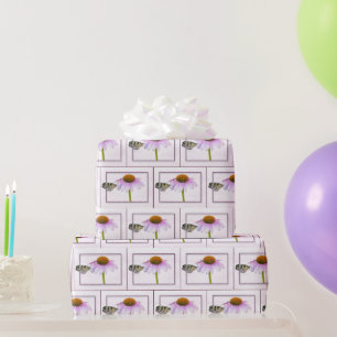 Vlinder op kegelbloem cadeaupapier