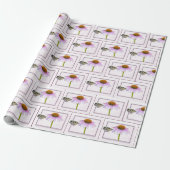 Vlinder op kegelbloem cadeaupapier (Uitgerold)