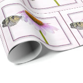 Vlinder op kegelbloem cadeaupapier (Rol Hoek)