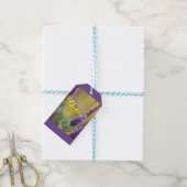 Vlinder op lavendel cadeaulabel (Met Touw)