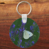Vlinder op Lavendel Sleutelhanger (Voorkant)