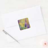 Vlinder op lavendel vierkante sticker (Envelop)