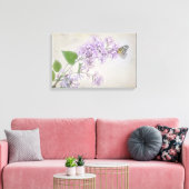 Vlinder op lila bloesem canvas afdruk (Insitu (Woonkamer))