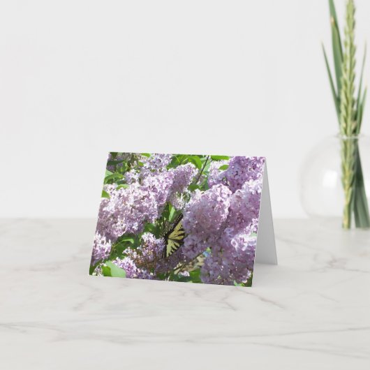 Vlinder op Lila Notecard Kaart (Voorkant)