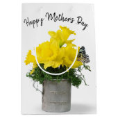 Vlinder Op Narcissen Boeket Medium Cadeauzakje (Voorkant)