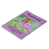  vlinder op paarse bloemen Prayer Journal Notitieboek (Linkerzijde)