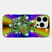 Vlinder op paarse gele Regenboog Case-Mate iPhone Case (Achterkant (horizontaal))