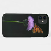 Vlinder op Paarse Wildflower Telefoon Case (Achterkant (horizontaal))