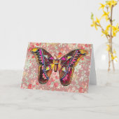 vlinder op patroonkunst Opmerking Kaart 1 (Gele Bloem)