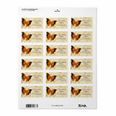 vlinder op perkament etiket (Full Sheet)
