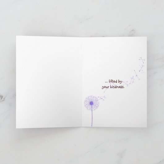 vlinder op pufbloem dank u wel bedankkaart (Binnen)