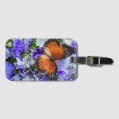Vlinder op reuzenprimula bagagelabel (Voorkant (horizontaal))