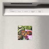 Vlinder op rode bloem magneet (Insitu (Vaatwasser))