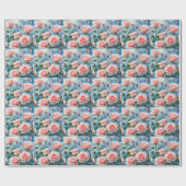 Vlinder op roze bloem cadeaupapier (Vlak)