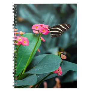 Vlinder op Roze Bloem Fotografie Notitieboek