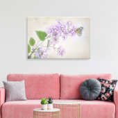 vlinder op seringenbloesem canvas afdruk (Insitu (Woonkamer))