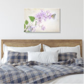 vlinder op seringenbloesem canvas afdruk (Insitu (Slaapkamer))