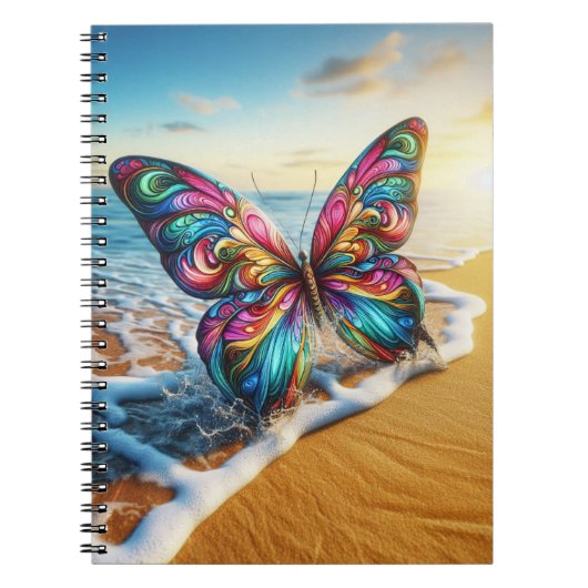 Vlinder op strand notitieboek (Voorkant)