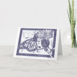 Vlinder op Thistle Japans Woodblock Print Bedankkaart