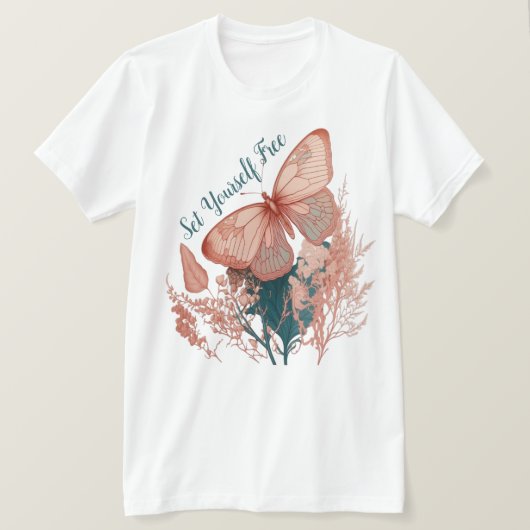 vlinder op ventilator t-shirt (Design voorkant)