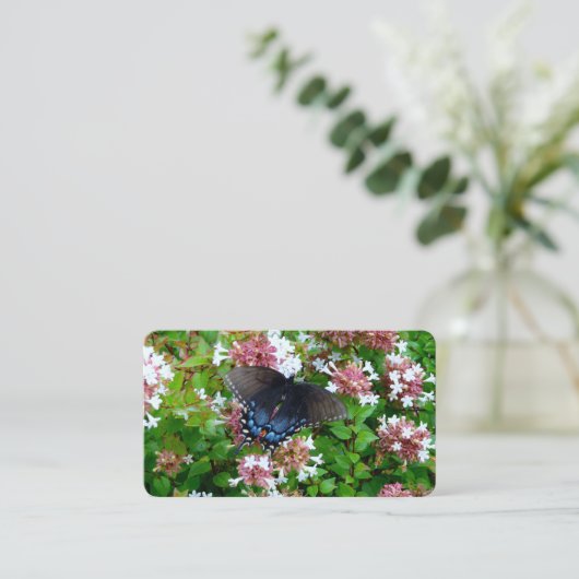 Vlinder op Visitekaartjes (Staand voorkant)