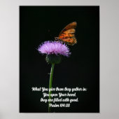  Vlinder op Wildflower Bijbelvers Kunst Poster (Voorkant)