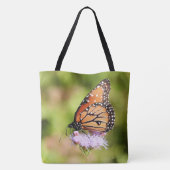 Vlinder op Wildflower, met Vers (Johannes 8:32) Tote Bag (Achterkant)