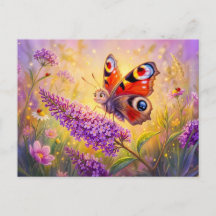 Vlinder op zomerlilac in de late zomer